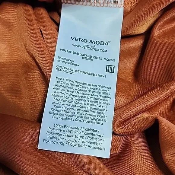 Vero Moda Orange Lace Midi Dress - Picture 13 of 13